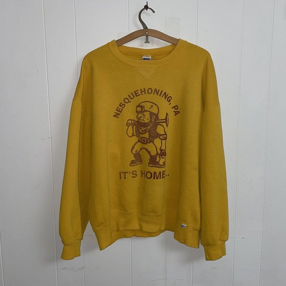 Vintage Pennsylvania Mining Town Russell Distressed Crewneck Sweatshirt Mens XL - Picture 2 of 11